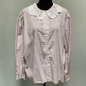 Vintage Cotton Corps Prairie Lace Collar Shirt